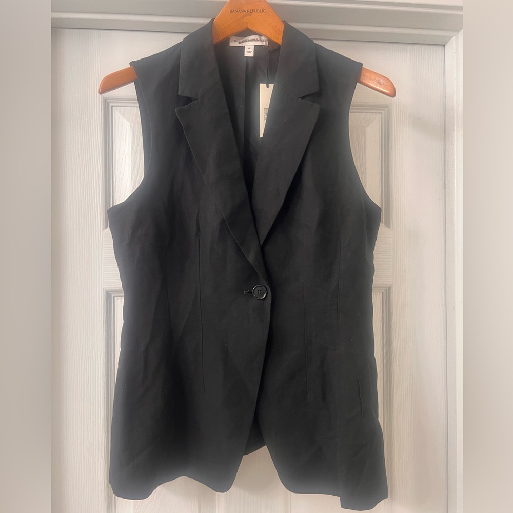 Banana Republic Black Sleeveless Linen Blend Vest Sz 8
Classy / Elegant   NWT